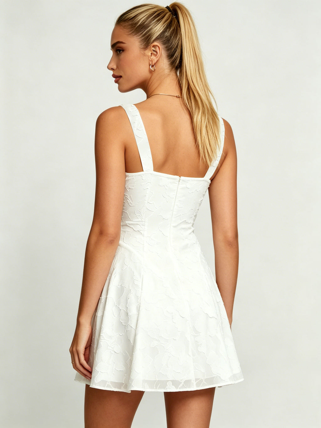 Spaghetti Straps Floral Homecoming Dress Square Neck Cocktail Party Gown