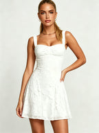 Spaghetti Straps Floral Homecoming Dress Square Neck Cocktail Party Gown