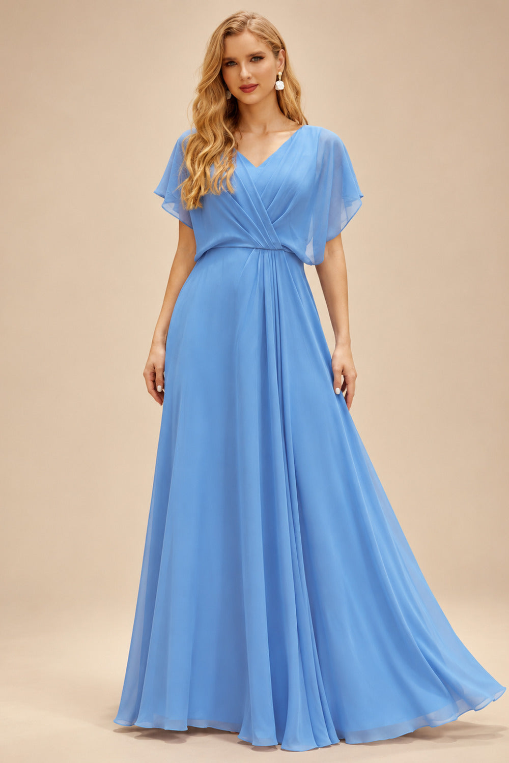 Rutipo Light Blue Mermaid V Neck Sheer-Corset Long Glitter-Print Prom Dress