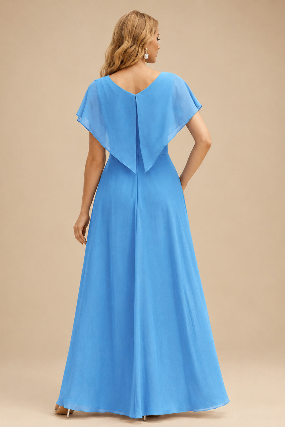 Rutipo Blue A-line Ruched Strapless Chiffon Ruffled Homecoming Dress with Bow