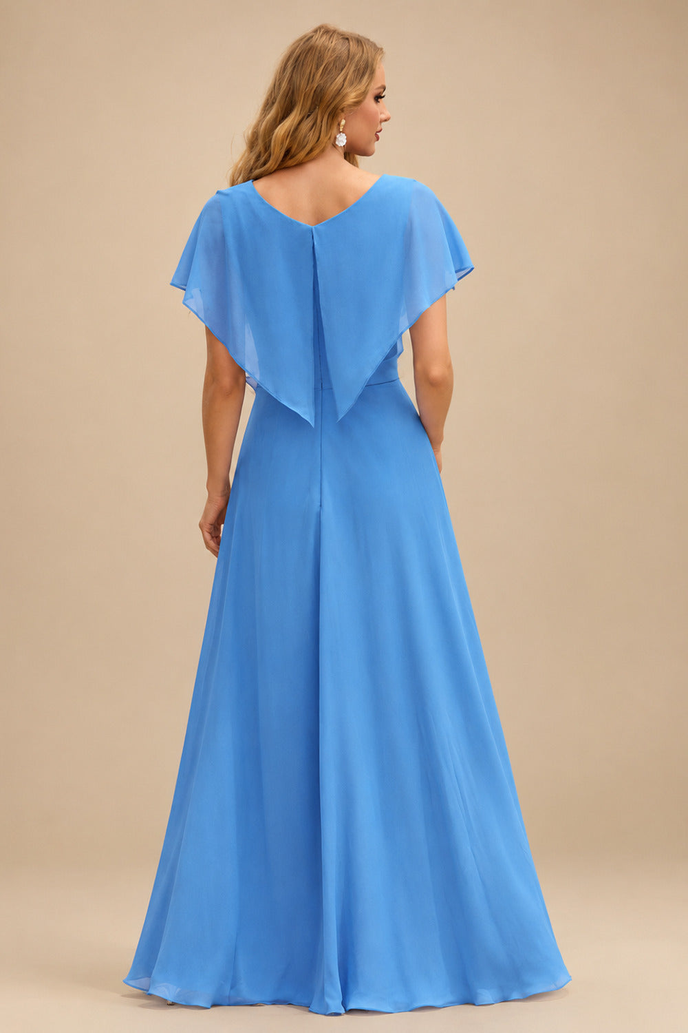 Rutipo Ocean Blue A-line Ruched Strapless Chiffon Ruffled Homecoming Dress with Bow
