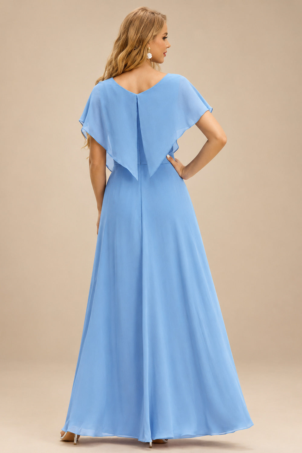 Rutipo Sky Blue A-line Ruched Strapless Chiffon Ruffled Homecoming Dress with Bow