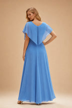 Rutipo Blue A-line Strapless Tiered Ruffle Homecoming Dress with Beaded Ruching Corset