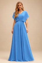 Rutipo Ocean Blue A-line Strapless Tiered Ruffle Homecoming Dress with Beaded Ruching Corset