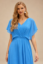 Rutipo Ocean Blue A-line Strapless Tiered Ruffle Homecoming Dress with Beaded Ruching Corset