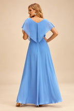 Rutipo Sky Blue A-line Strapless Tiered Ruffle Homecoming Dress with Beaded Ruching Corset