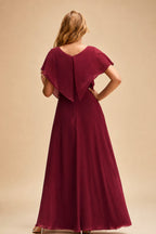 Rutipo Burgundy Fitted Sheer Sequins Corset Slit Homecoming Dress with Spaghetti Straps