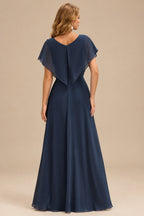 Rutipo Dark Navy Fitted Sheer Sequins Corset Slit Homecoming Dress with Spaghetti Straps