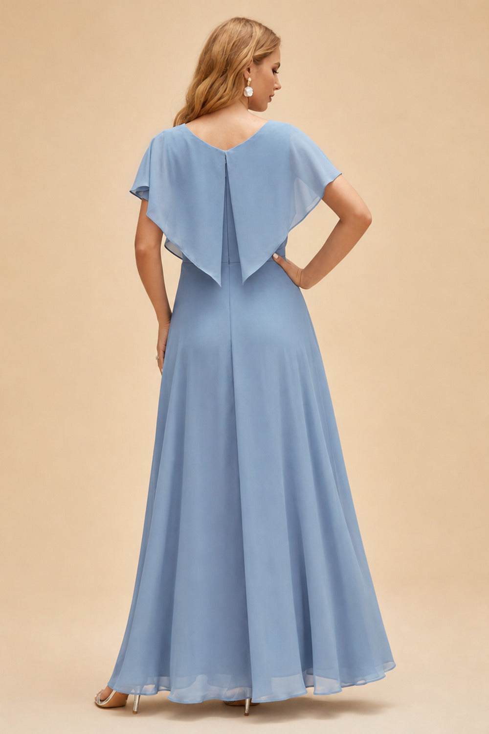 Rutipo Dusty Blue Fitted Sheer Sequins Corset Slit Homecoming Dress with Spaghetti Straps