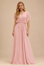 Rutipo Dusty Rose Fitted Sheer Sequins Corset Slit Homecoming Dress with Spaghetti Straps