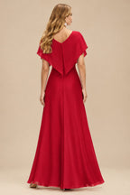 Rutipo Red Fitted Sheer Sequins Corset Slit Homecoming Dress with Spaghetti Straps
