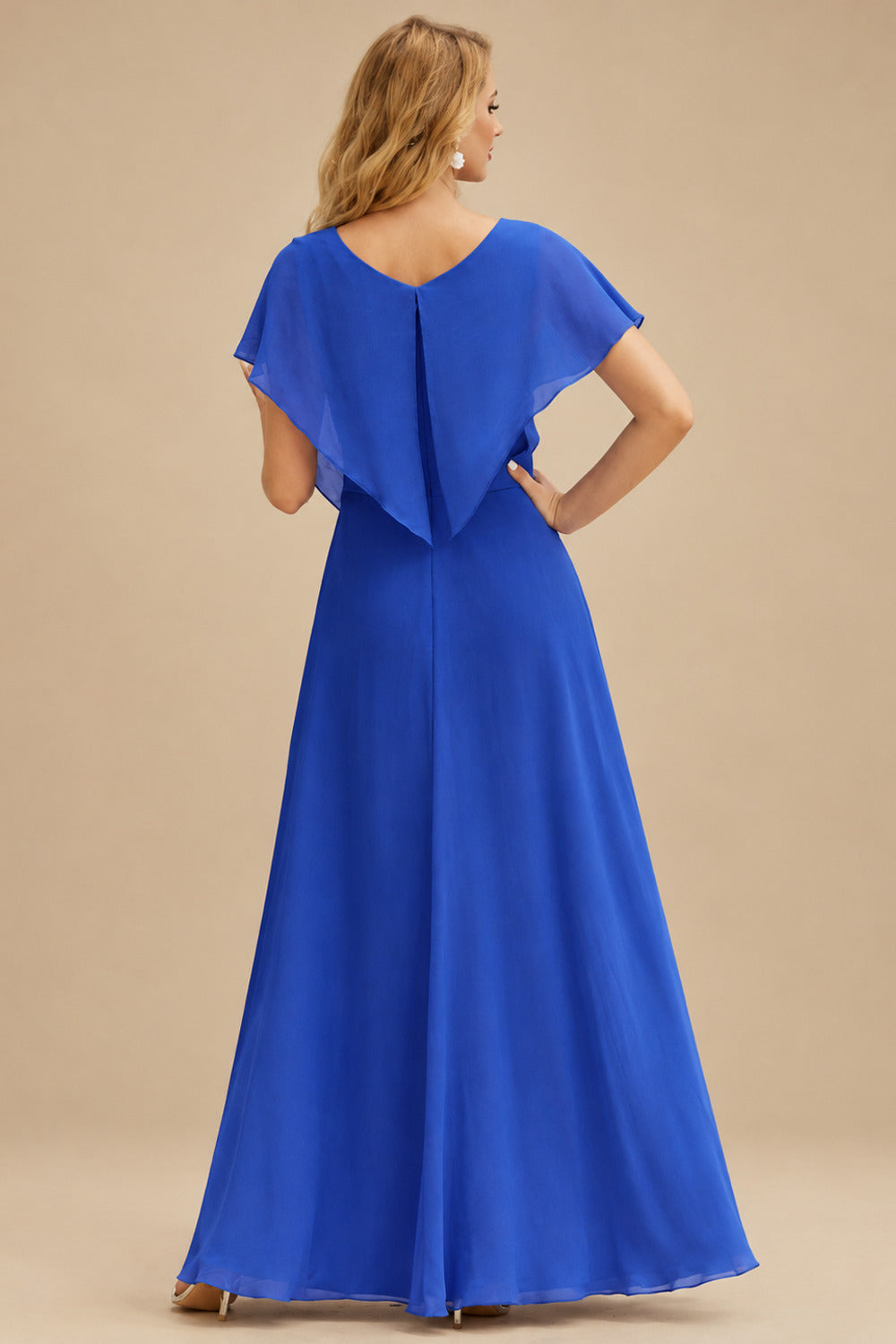 Rutipo Royal Blue Fitted Sheer Sequins Corset Slit Homecoming Dress with Spaghetti Straps