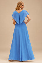 Rutipo Ocean Blue Floral A-line Cowl Neck Pink Floral Print Strapless Ruffle Corset Homecoming Dress