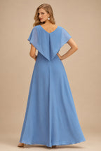 Rutipo Dusty Blue A-line Bateau Vibrant Satin Fit-and-Flare Homecoming Dress