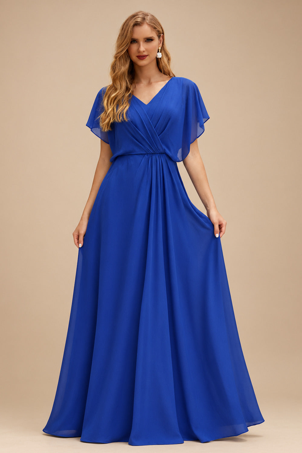 Rutipo Royal Blue A-line Bateau Vibrant Satin Fit-and-Flare Homecoming Dress