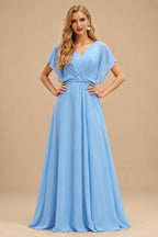 Rutipo Light Blue Floral A-line Floral Butterfly Brocade Strapless Corset Bubble Homecoming Dress