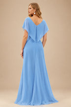 Rutipo Sky Blue Fitted Strapless Sweetheart Sheer Corset Sequins Prom Dress With Slit