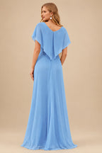 Rutipo Sky Blue Fitted Strapless Sweetheart Sheer Corset Sequins Prom Dress With Slit