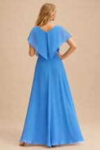 Rutipo Ocean Blue A-line Beaded Corset Layered Ruffle Chiffon Mini Homecoming Dress