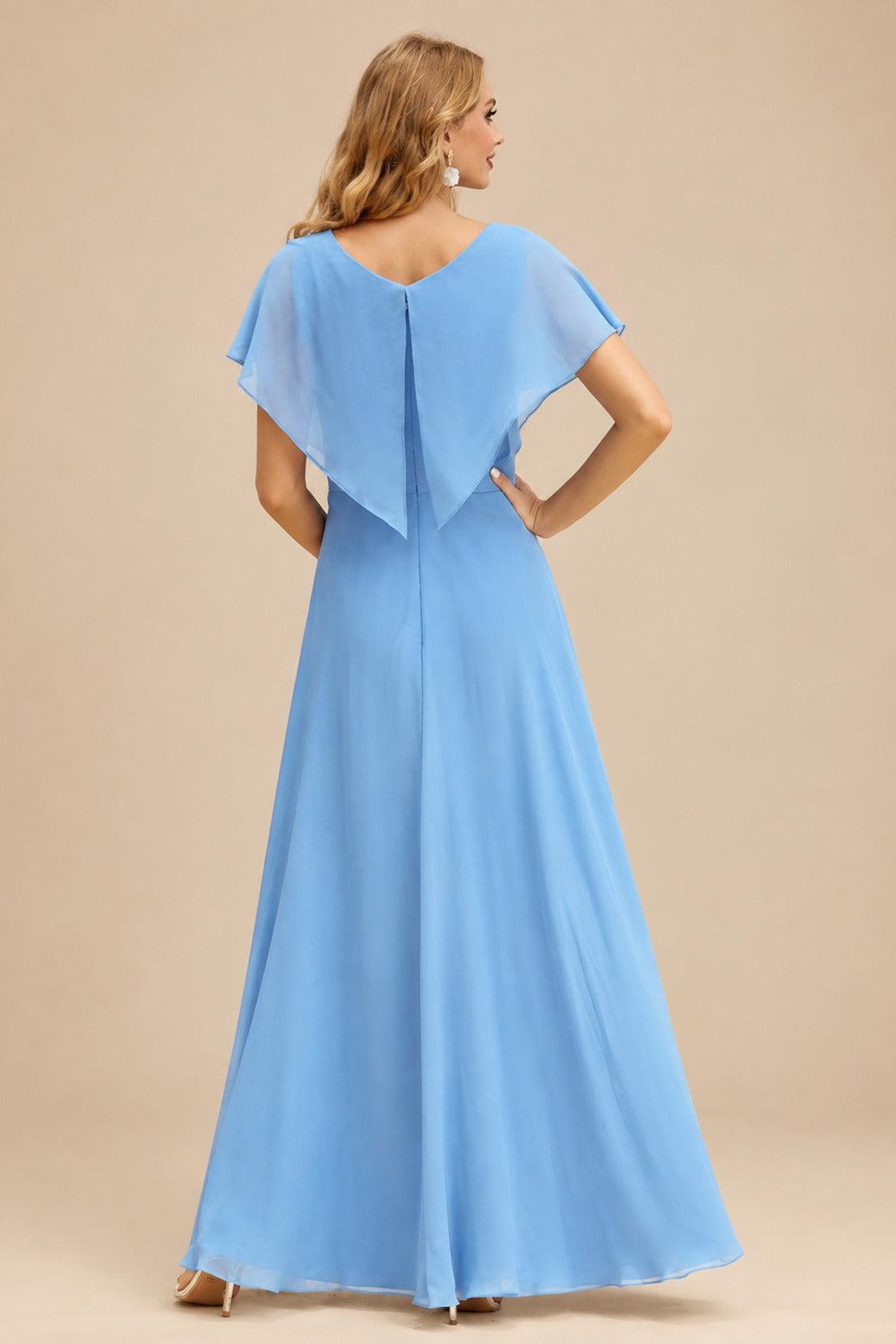 Rutipo Sky Blue A-line Beaded Corset Layered Ruffle Chiffon Mini Homecoming Dress