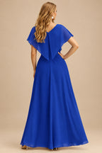 Rutipo Royal Blue A-line Strapless Satin Short Mini Homecoming Dress with Pleated