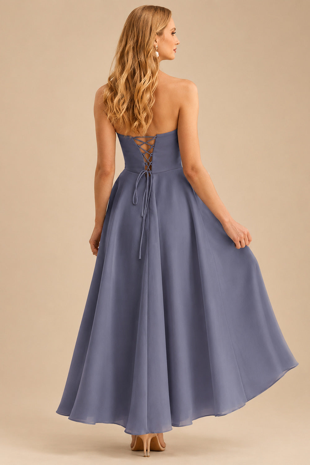 Rutipo Stormy A-line Strapless Satin Short Mini Homecoming Dress with Pleated