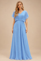 Rutipo Sky Blue Sheath Floral Beaded Tulle Mini Homecoming Dress with Spaghetti Straps