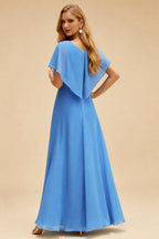 Rutipo Ocean Blue Sheath Strapless Ruched Silk like Satin Mini Homecoming Dress with Side Ruffle