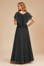 Rutipo Black A-line Sparkly Strapless Ruched Corset Ruffle Homecoming Dress