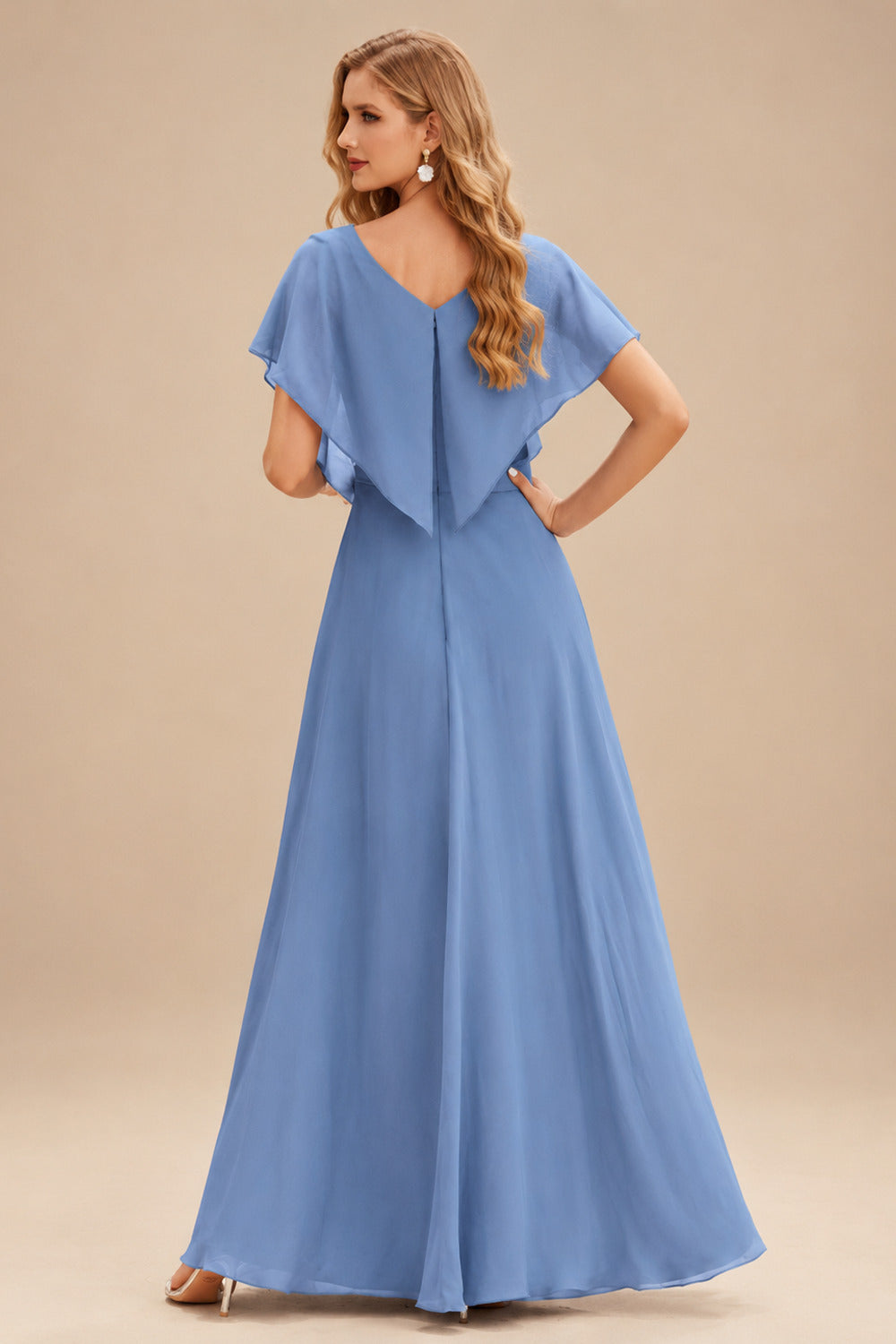 Rutipo Dusty Blue A-line Sparkly Strapless Ruched Corset Ruffle Homecoming Dress