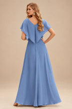 Rutipo Dusty Blue A-line Sparkly Strapless Ruched Corset Ruffle Homecoming Dress