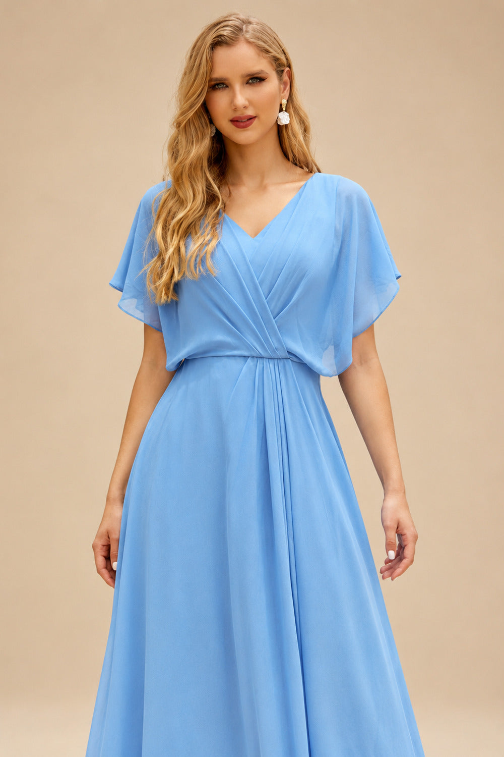 Rutipo Sky Blue A-line Sparkly Strapless Ruched Corset Ruffle Homecoming Dress