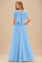 Rutipo Light Blue A-line Crystal Strapless Corset Satin Tiered Ruffle Homecoming Dress