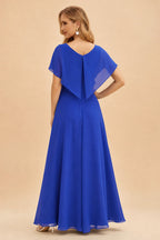 Rutipo Royal Blue A-line Crystal Strapless Corset Satin Tiered Ruffle Homecoming Dress