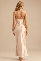 Rutipo As Picture Sheath/Column Cowl Neck Sleeveless Bridesmaid Dress