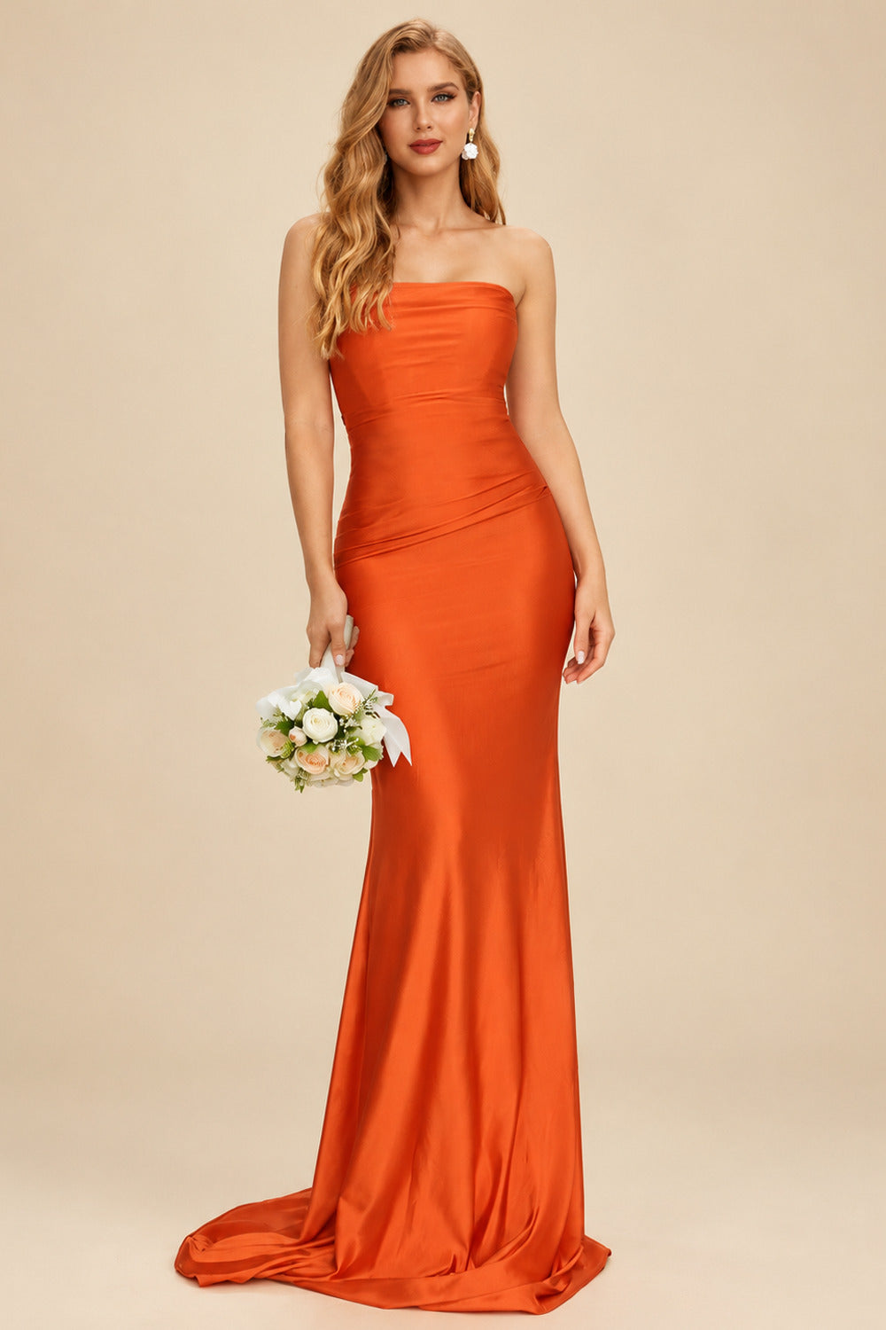 Rutipo As Picture Strapless Fitted Trumpet/Mermaid Jersey Bridesmaid Dresses