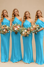 Rutipo Pool Sheath/Column Asymmetrical Sleeveless Floor-Length Bridesmaid Dresses