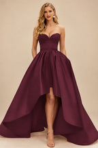 Rutipo Cabernet Ball-Gown/Princess Sleeveless Strapless Satin Asymmetrical Bridesmaid Dresses