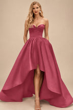 Rutipo Cinnamon Rose Ball-Gown/Princess Sleeveless Strapless Satin Asymmetrical Bridesmaid Dresses