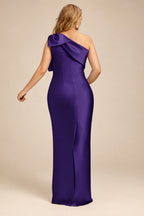 Rutipo Regency Sheath/Column One-Shoulder Satin Evening Dresses With Bow(s)