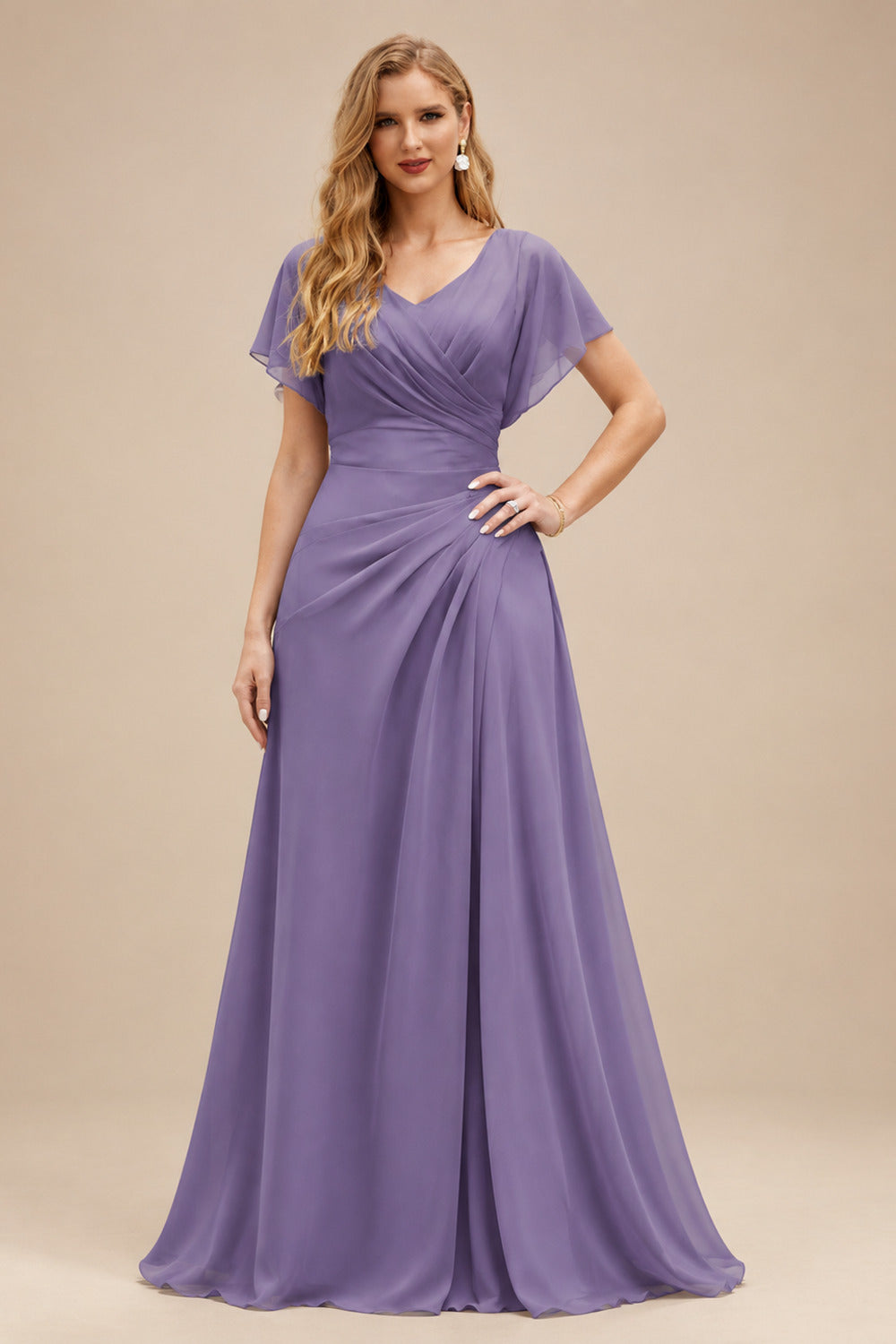 Rutipo Tahiti A-Line Cowl Neck Sleeveless Court Train Satin Evening Dresses With Pleated/High Split