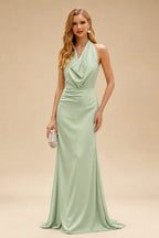 Rutipo Celadon Modern Halter Sleeveless Ankle-Length Mother Of The Bride Dresses