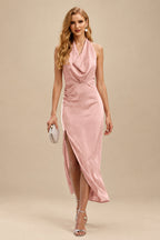 Rutipo Dusty Rose Modern Halter Sleeveless Ankle-Length Mother Of The Bride Dresses