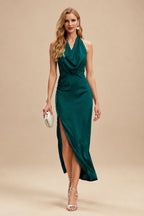 Rutipo Peacock Modern Halter Sleeveless Ankle-Length Mother Of The Bride Dresses