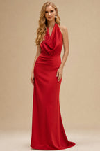 Rutipo Red Modern Halter Sleeveless Ankle-Length Mother Of The Bride Dresses