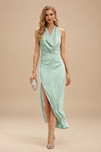 Rutipo Sage Green Modern Halter Sleeveless Ankle-Length Mother Of The Bride Dresses