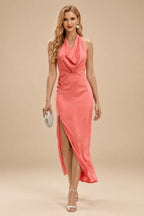 Rutipo Watermelon Modern Halter Sleeveless Ankle-Length Mother Of The Bride Dresses