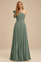 Rutipo As Picture Elegant Pleated One-Shoulder Sleeveless Floor-Length Mother Of The Bride Dresses With Pleated