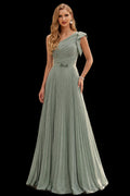 Rutipo As Picture Elegant Pleated One-Shoulder Sleeveless Floor-Length Mother Of The Bride Dresses With Pleated