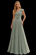 Rutipo As Picture Elegant Pleated One-Shoulder Sleeveless Floor-Length Mother Of The Bride Dresses With Pleated